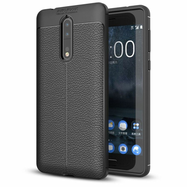 

Защитный чехол Deexe Leather Cover для Nokia 8 - Black