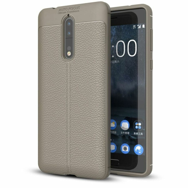 

Защитный чехол Deexe Leather Cover для Nokia 8 - Gray