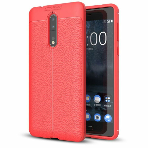 

Защитный чехол Deexe Leather Cover для Nokia 8 - Red
