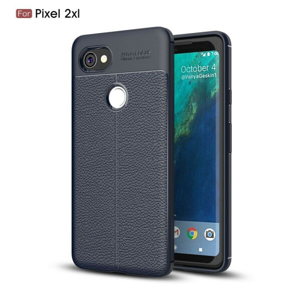 

Защитный чехол Deexe Leather Cover для Google Pixel 2 XL - Dark Blue