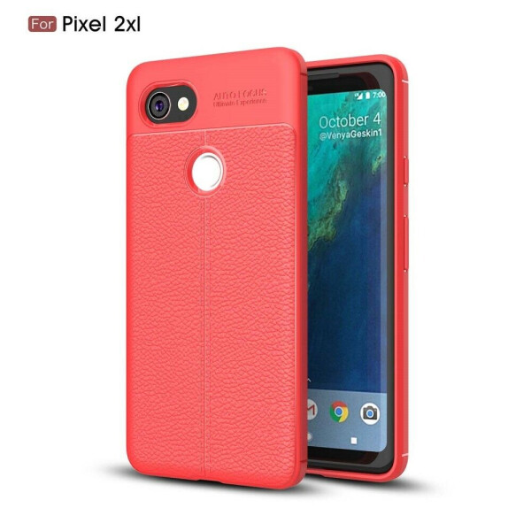 

Защитный чехол Deexe Leather Cover для Google Pixel 2 XL - Red