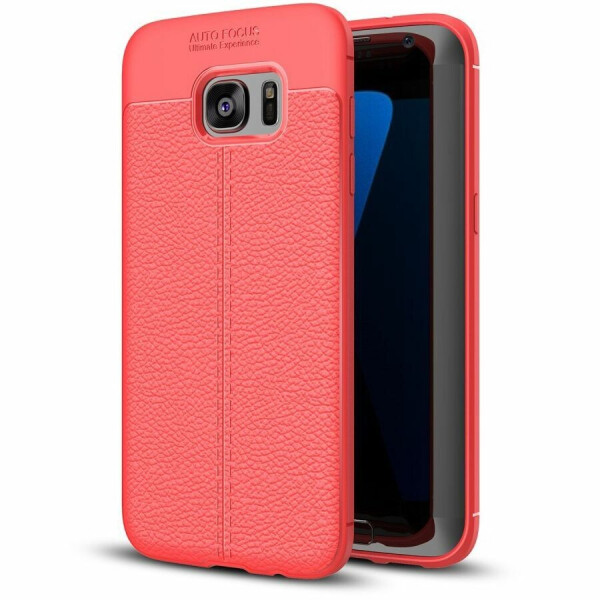 

Защитный чехол Deexe Leather Cover для Samsung Galaxy S7 edge (G935) - Red