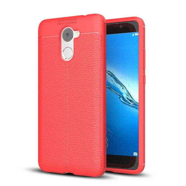 

Защитный чехол Deexe Leather Cover для Huawei Y7 - Red