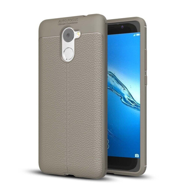

Защитный чехол Deexe Leather Cover для Huawei Y7 - Gray
