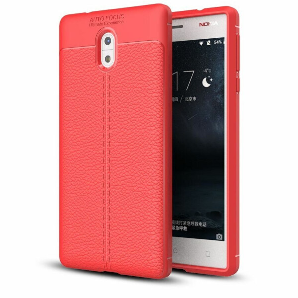 

Защитный чехол Deexe Leather Cover для Nokia 3 - Red