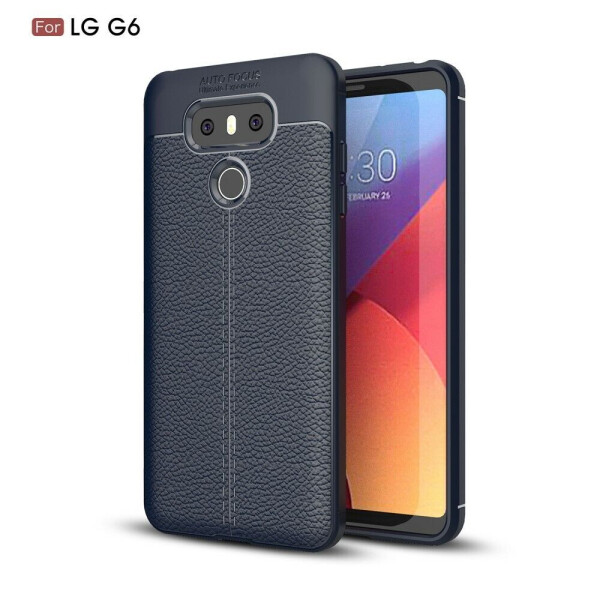 

Защитный чехол Deexe Leather Cover для LG G6 - Dark Blue