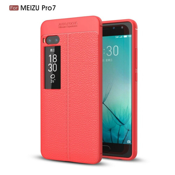 

Защитный чехол Deexe Leather Cover для Meizu PRO 7 - Red