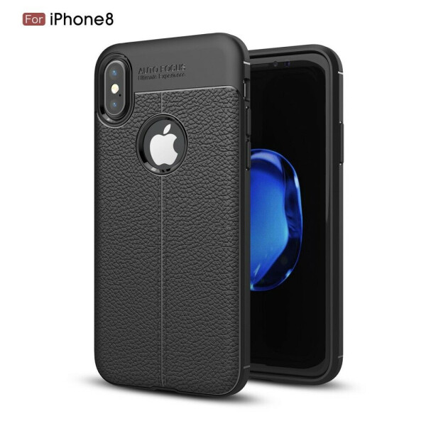 

Защитный чехол Deexe Leather Cover для iPhone X / iPhone XS - Black
