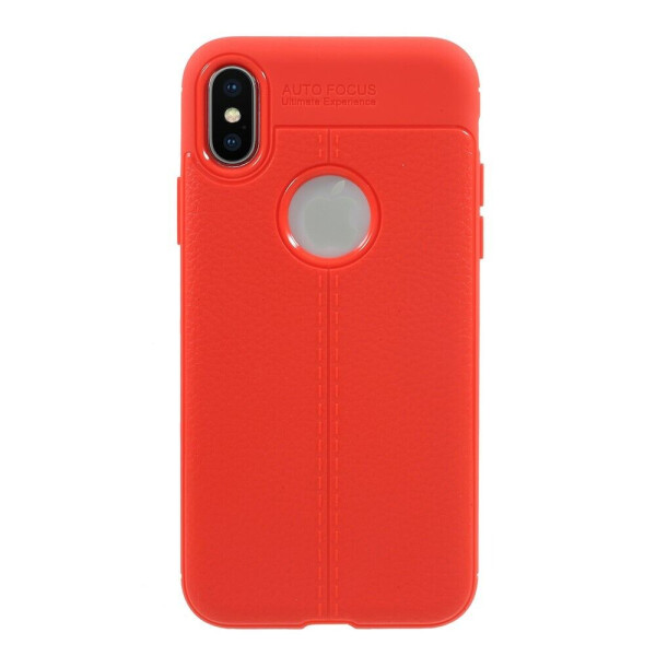 

Защитный чехол Deexe Leather Cover для iPhone X / iPhone XS - Red