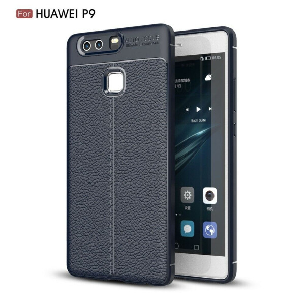 

Защитный чехол Deexe Leather Cover для Huawei P9 - Dark Blue