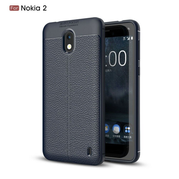 

Защитный чехол Deexe Leather Cover для Nokia 2 - Dark Blue