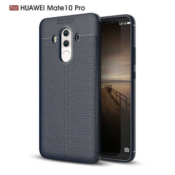 

Защитный чехол Deexe Leather Cover для Huawei Mate 10 Pro - Dark Blue