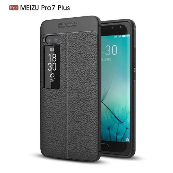 

Защитный чехол Deexe Leather Cover для Meizu PRO 7 Plus - Black