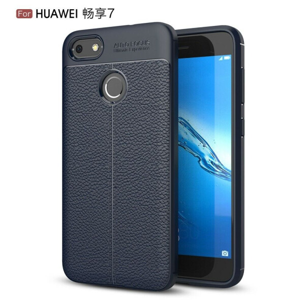 

Защитный чехол Deexe Leather Cover для Huawei Nova Lite 2017 - Dark Blue