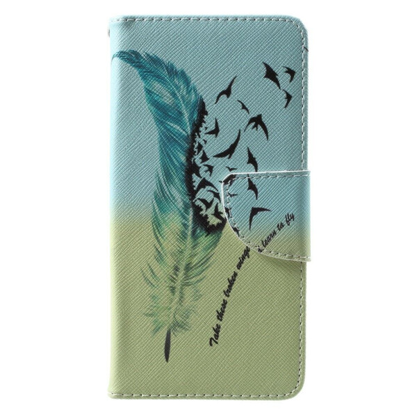 

Чехол-книжка Deexe Color Wallet для Huawei P10 - Feather Pattern