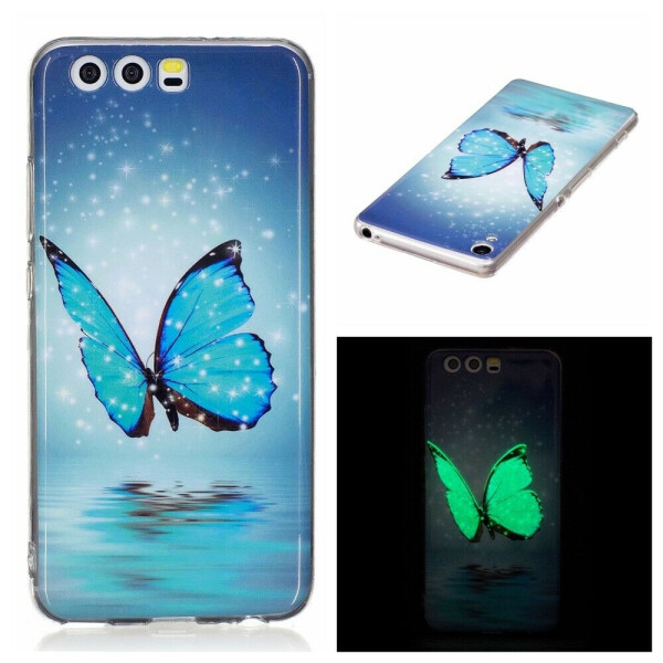 

Силиконовый чехол Deexe LumiCase для Huawei P10 - Blue Butterfly