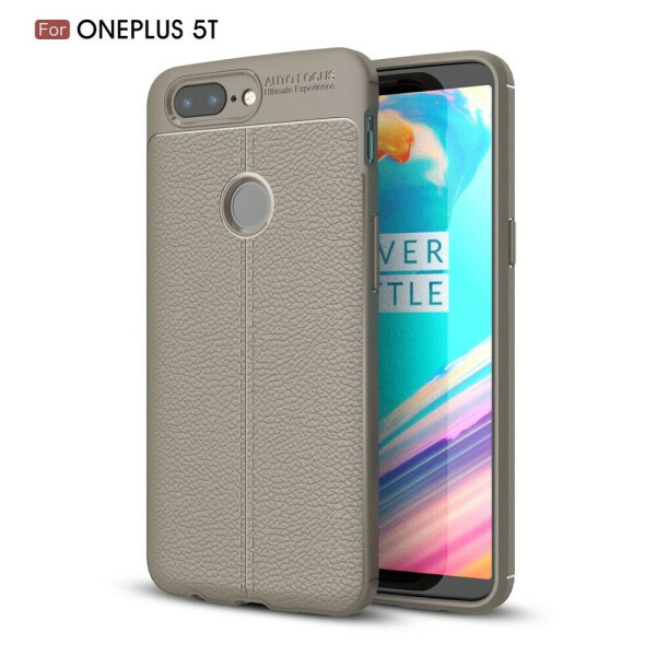 

Защитный чехол Deexe Leather Cover для OnePlus 5T - Grey