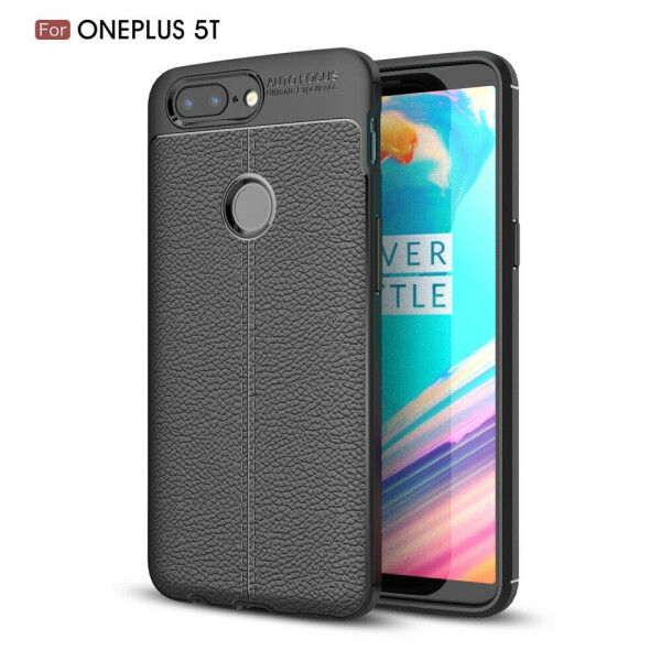 

Защитный чехол Deexe Leather Cover для OnePlus 5T - Black