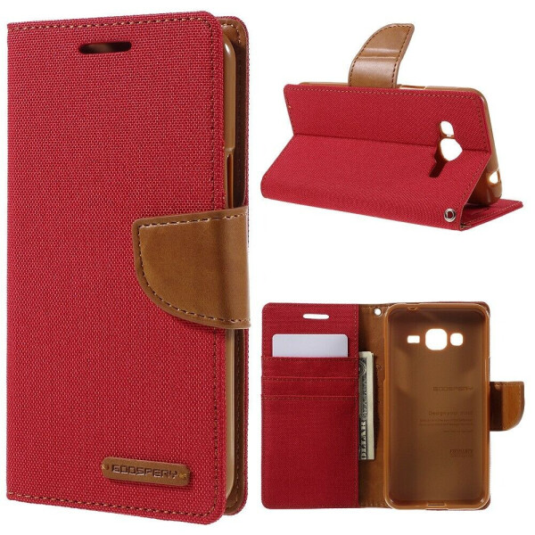 

Чехол-книжка MERCURY Canvas Diary для Samsung Galaxy J3 (2016) - Red