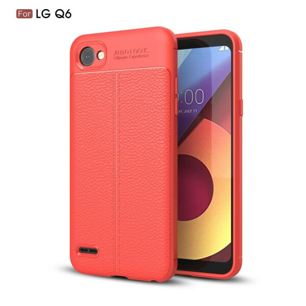 

Защитный чехол Deexe Leather Cover для LG Q6 / Q6a - Red
