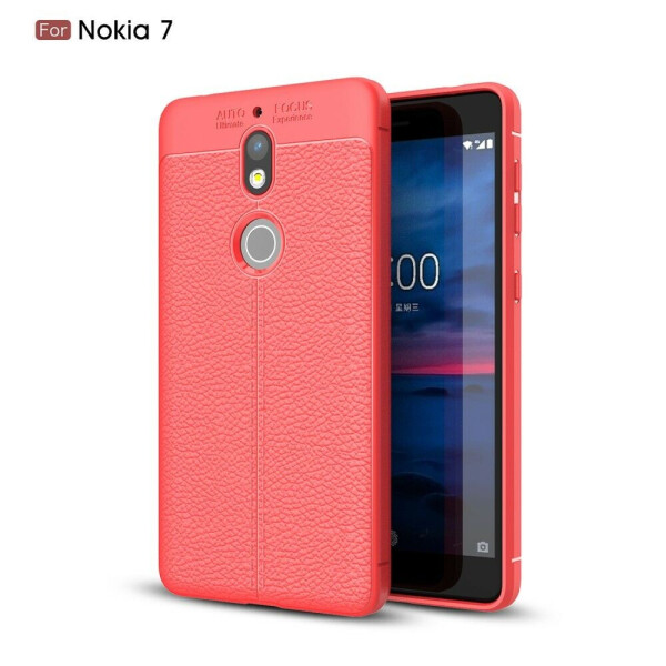 

Защитный чехол Deexe Leather Cover для Nokia 7 - Red