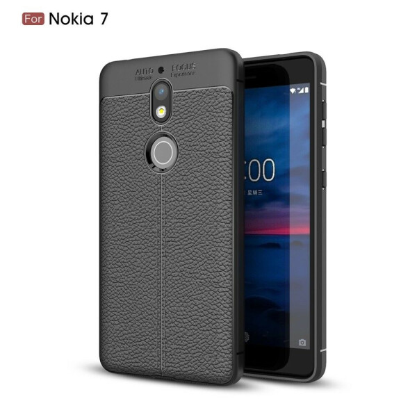 

Защитный чехол Deexe Leather Cover для Nokia 7 - Black