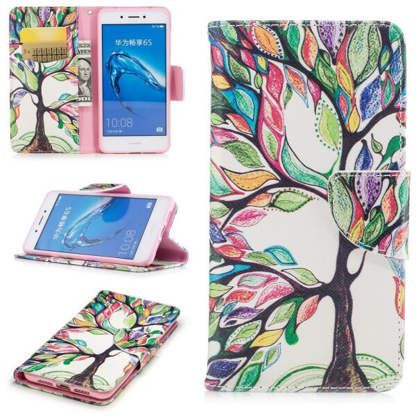 

Чехол-книжка Deexe Color Wallet для Huawei Honor 6C - Colorful Tree
