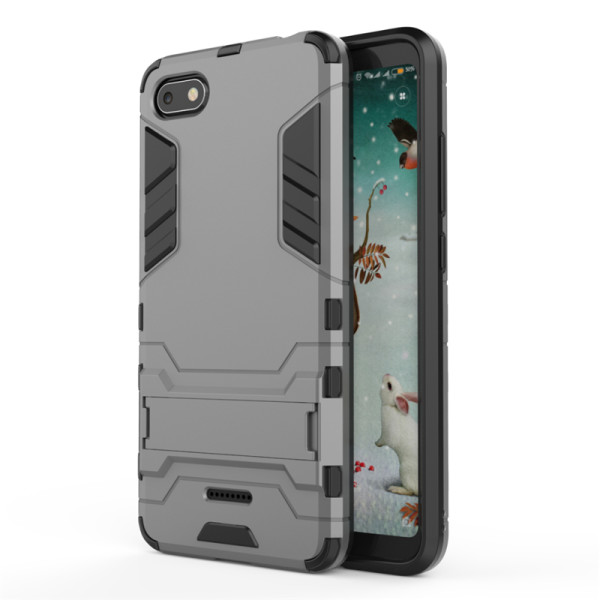 

-подставка ударопрочный Transformer для Xiaomi Redmi 6A с мощной защитой корпуса (Серый / Metal slate) (622926)