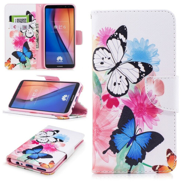 

Чехол-книжка Deexe Color Wallet для Huawei Mate 10 Lite - Butterfly in Flowers