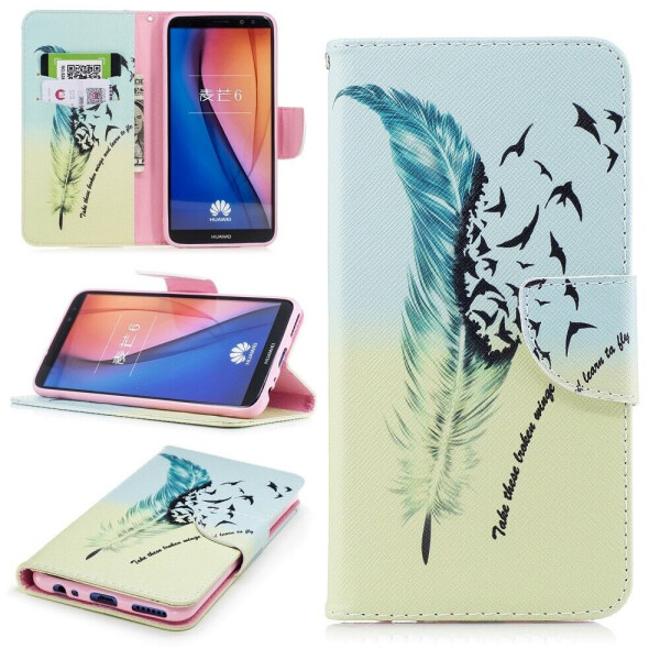 

Чехол-книжка Deexe Color Wallet для Huawei Mate 10 Lite - Feather Pattern