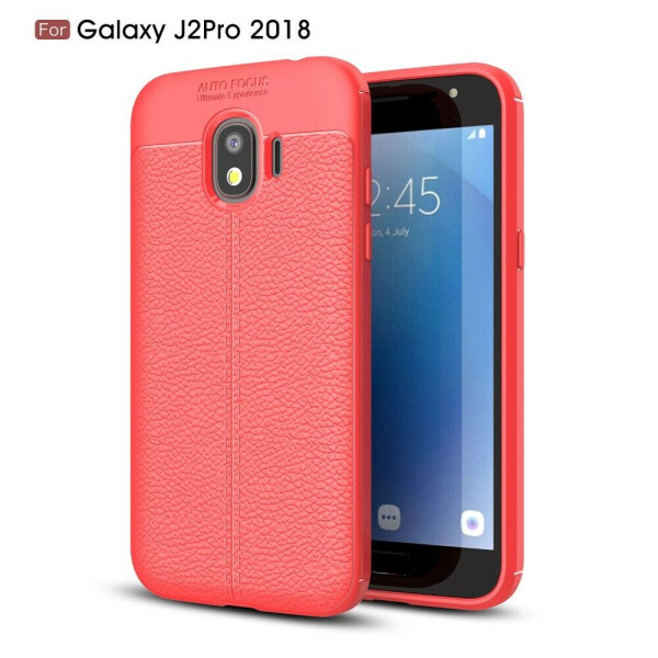 

Защитный чехол Deexe Leather Cover для Samsung Galaxy J2 2018 (J250) - Red