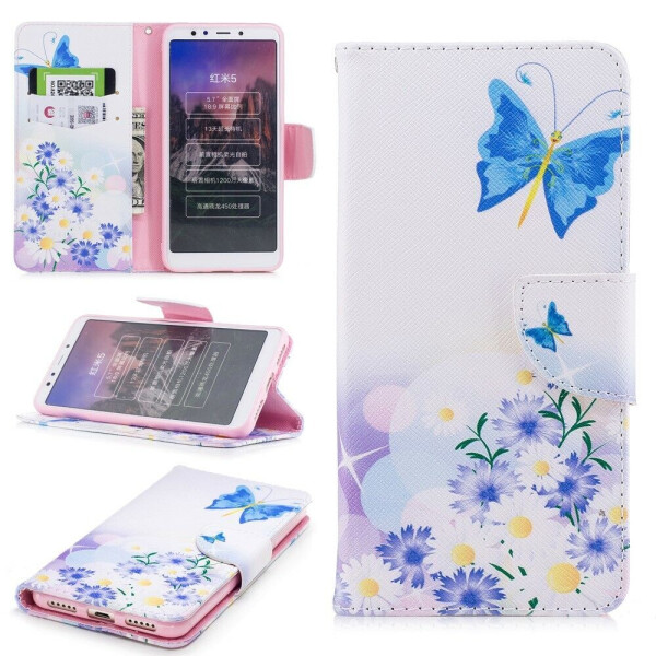 

Чехол-книжка Deexe Color Wallet для Xiaomi Redmi 5 - Butterfly in Flowers
