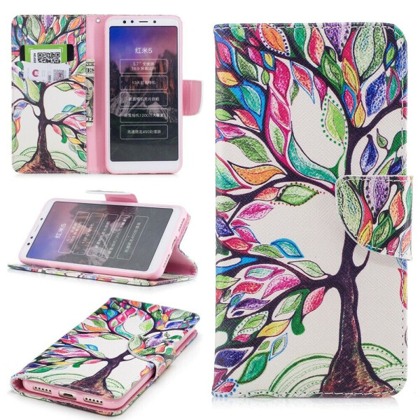 

Чехол-книжка Deexe Color Wallet для Xiaomi Redmi 5 - Colorful Tree