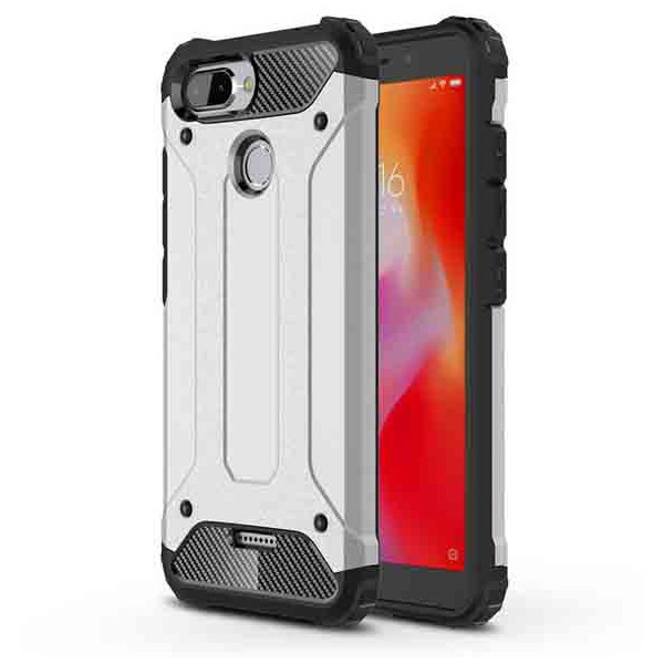 

Чехол бронированный противоударный TPU+PC Immortal для Xiaomi Redmi 6 (Серебряный) (661517)
