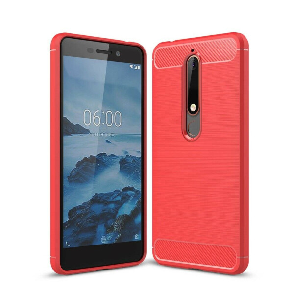 

Защитный чехол UniCase Carbon для Nokia 6 2018 / Nokia 6.1 - Red