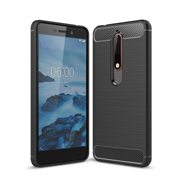 Защитный чехол UniCase Carbon для Nokia 6 2018 / Nokia 6.1 - Black