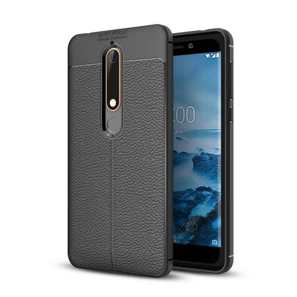 

Защитный чехол Deexe Leather Cover для Nokia 6 2018 / Nokia 6.1 - Black
