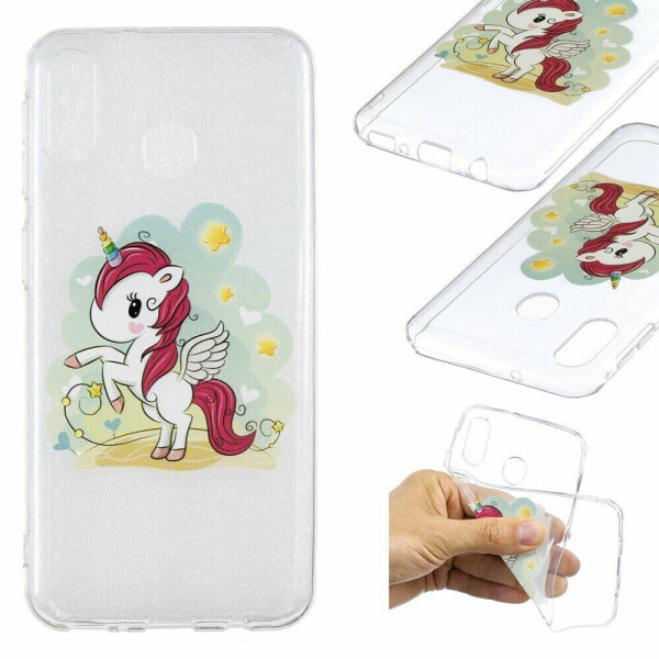 

Силиконовый (TPU) чехол Deexe Pretty Glossy для Samsung Galaxy M20 - Unicorn