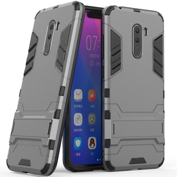 

-подставка ударопрочный Transformer для Xiaomi Pocophone F1 с мощной защитой корпуса (Металл / Gun Metal) (662411)