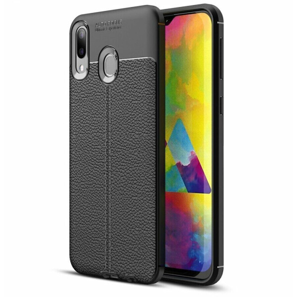 

Защитный чехол Deexe Leather Cover для Samsung Galaxy M20 - Black
