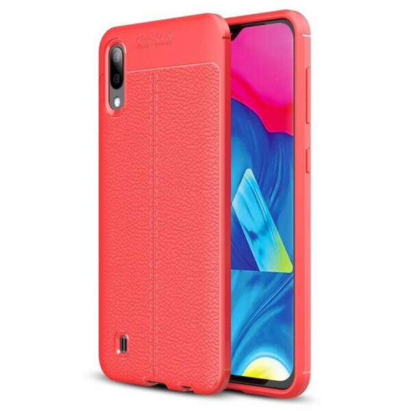 

Защитный чехол Deexe Leather Cover для Samsung Galaxy M10 - Red