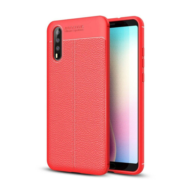 

Защитный чехол Deexe Leather Cover для Huawei P20 - Red