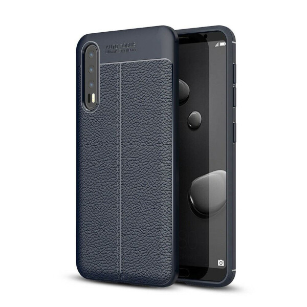 

Защитный чехол Deexe Leather Cover для Huawei P20 Pro - Dark Blue
