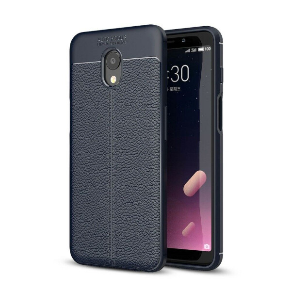 

Защитный чехол Deexe Leather Cover для Meizu M6s - Blue
