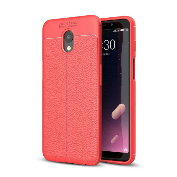 

Защитный чехол Deexe Leather Cover для Meizu M6s - Red