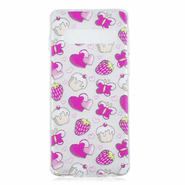 

Силиконовый (TPU) чехол Deexe Pretty Glossy для Samsung Galaxy S10 (G973) - Heart and Strawberry