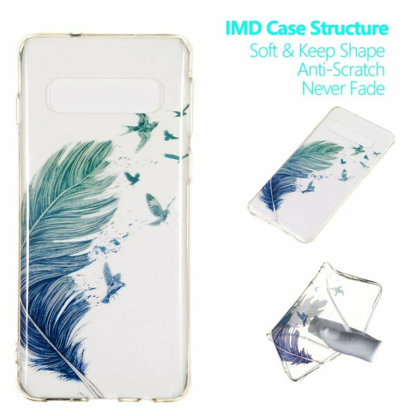 

Силиконовый (TPU) чехол Deexe Pretty Glossy для Samsung Galaxy S10 (G973) - Feather Birds