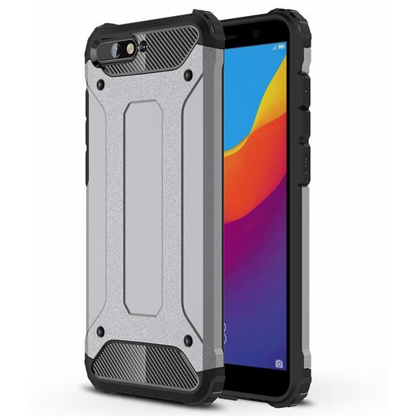

бронированный противоударный TPU+PC Immortal для Huawei Y6 (2018) (Металл / Gun Metal) (663278)