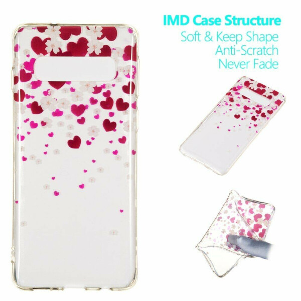 

Силиконовый (TPU) чехол Deexe Pretty Glossy для Samsung Galaxy S10 (G973) - Hearts and Flowers