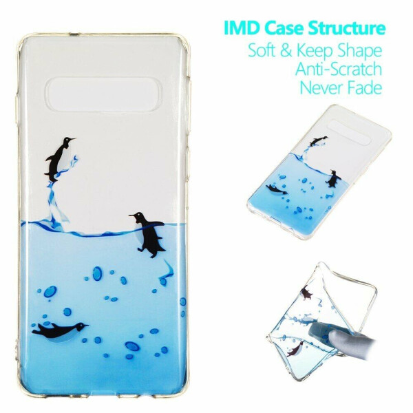 

Силиконовый (TPU) чехол Deexe Pretty Glossy для Samsung Galaxy S10 (G973) - Penguins